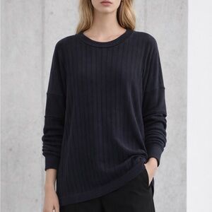 MM6 Maison Martin Margiela Dark Blue Crew Neck Sweater